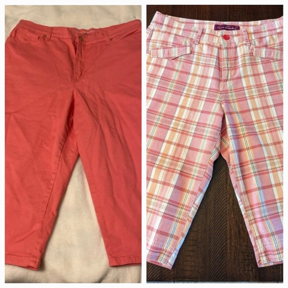 2 pair Gloria Vanderbilt Shorts Size 14 Fit Like 12